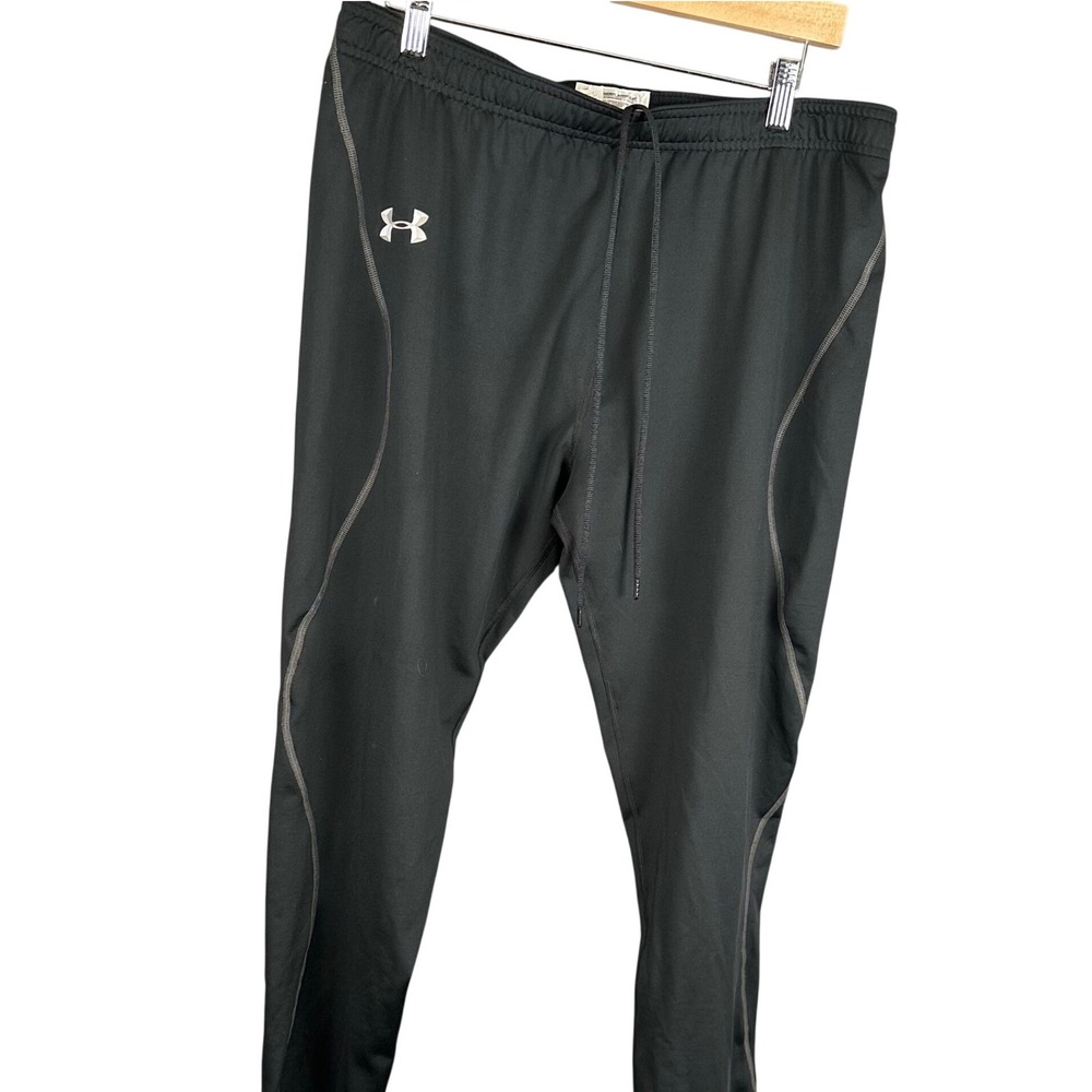 Under Armour Mens XL Black Performance Training Jogger Pants Grey Stitching